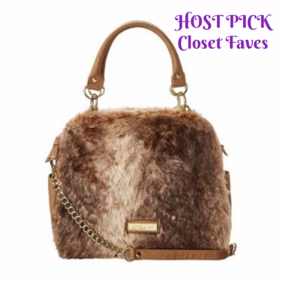 Olivia + Joy Handbags - 💖HP💖  olivia + joy ~ aspen satchel tan fur bag